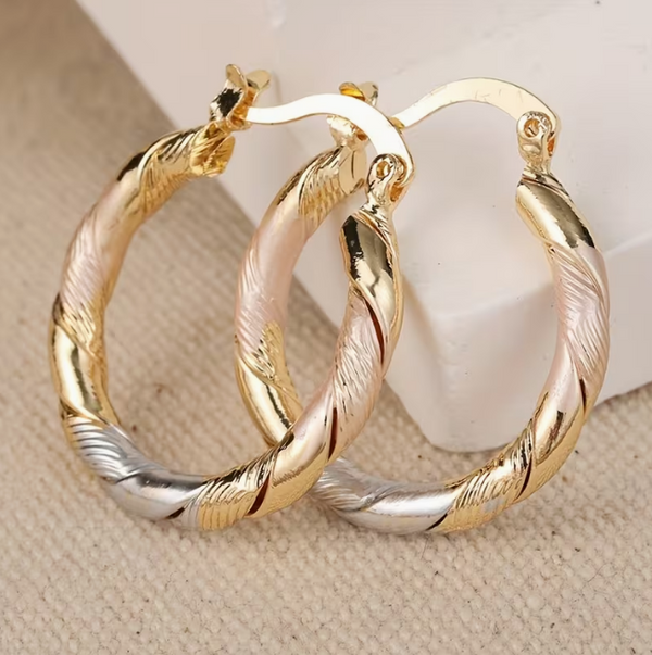 Twilight Harmony Spiral Hoop Earrings