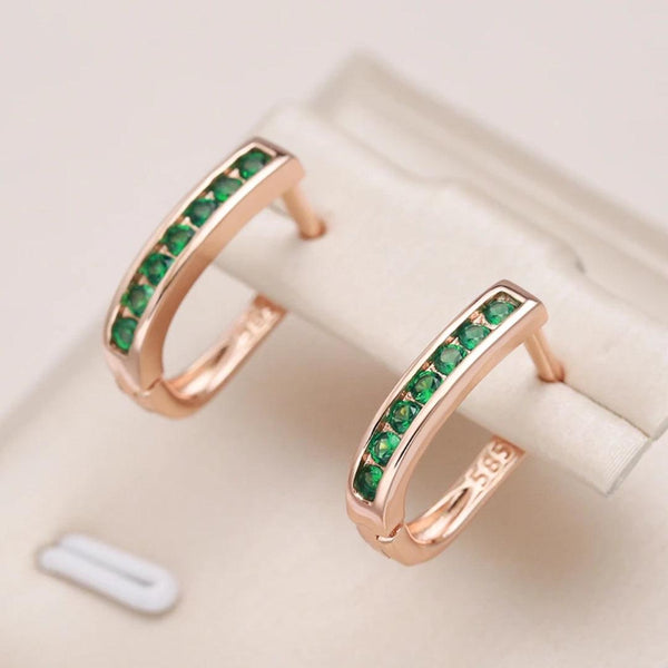 Emerald and diamond earrings set in gold