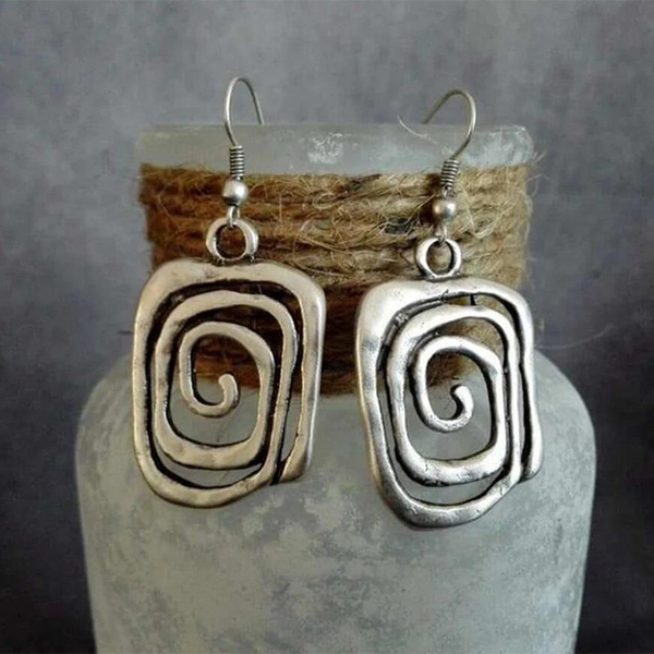 Spiral Bohemian Earrings in Silver